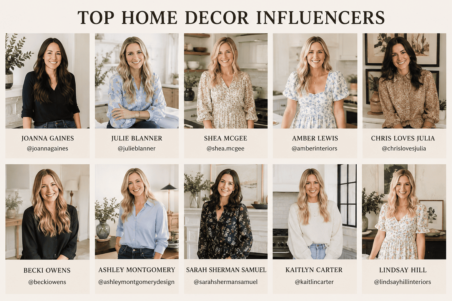 Top Home Decor Influencers